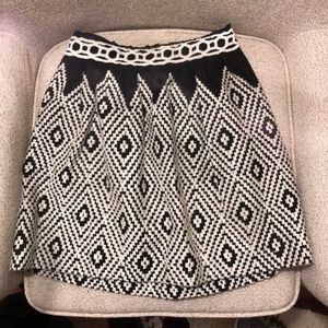 Free People Embroidered Lined Skater Skirt Size 0